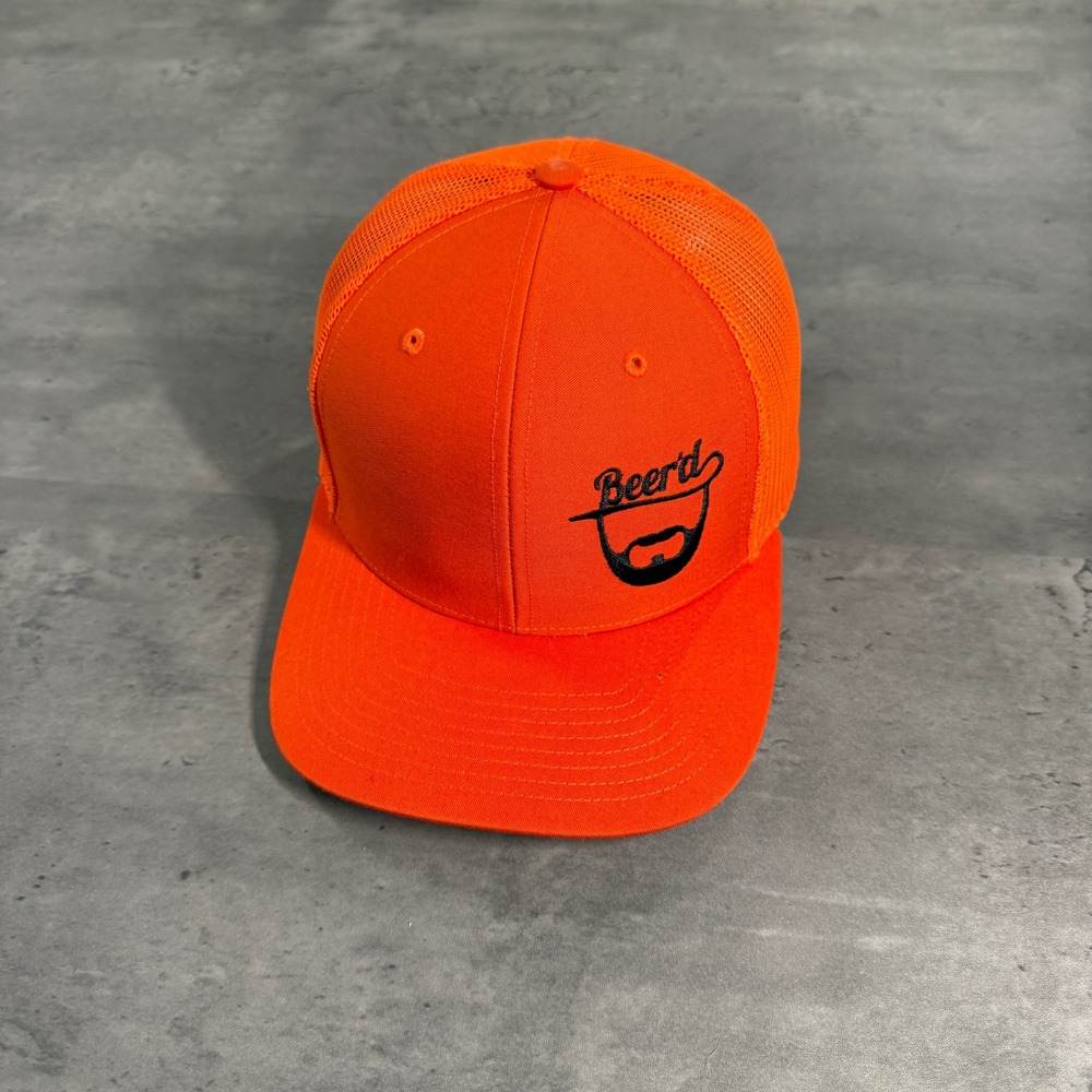 Beard Barber‎ Beer Richardson Snapback Trucker Hat Mens Neon Orange Mesh 112